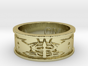 Lord Shiva's Ring "Karma II" Ring Size 13 in 18k Gold Plated Brass