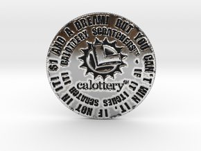 California Lottery Ticket Scratcher in Antique Silver