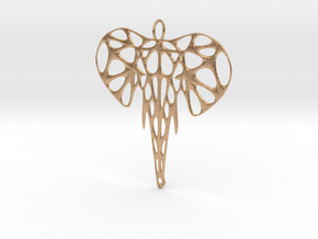 Elephant Voronoi Pendant in Natural Bronze