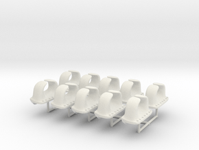 1/100 IJN Chock - Typical Fairlead Set x10 in White Natural Versatile Plastic
