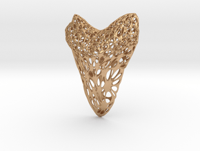 Shark Tooth Voronoi Pendant in Natural Bronze