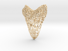 Shark Tooth Voronoi Pendant in 14k Gold Plated Brass
