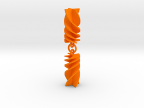 Exponential Rotini Earrings in Orange Processed Versatile Plastic