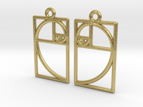 Golden Ratio Earrings (Medium) in Natural Brass (Interlocking Parts)