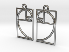 Golden Ratio Earrings (Medium) in Polished Silver (Interlocking Parts)