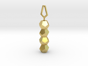 Dodecahedron DNA healing pendant in Polished Brass
