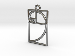 Golden Ratio Pendant in Polished Silver