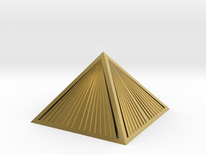 Golden Pyramid Star Tetrahedron ultra detail in Polished Brass