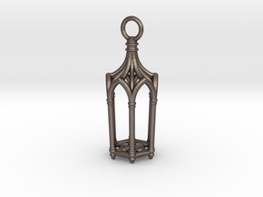 Gothic Cathedral Lantern in Polished Bronzed-Silver Steel