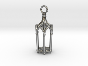 Gothic Cathedral Lantern in Polished Silver