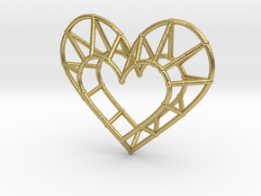 Minimalist Heart Pendant in Natural Brass