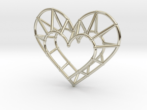 Minimalist Heart Pendant in 14k White Gold