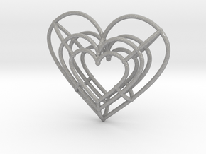 Small Wireframe Heart Pendant in Aluminum