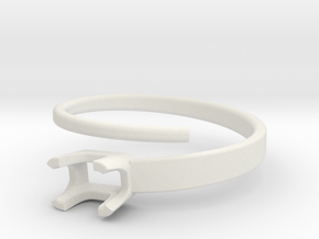 Crossed ring emerald cut 3x5_size 6.5-corner prong in White Premium Versatile Plastic