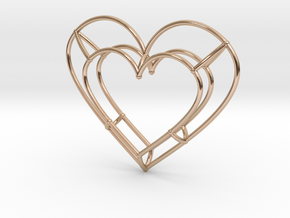 Medium Open Heart Pendant in 14k Rose Gold