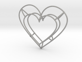 Large Open Heart Pendant in Aluminum