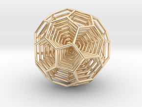0377 8-Grid Truncated Icosahedron #All (5.0 cm) in 14k Gold Plated Brass