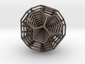 0377 8-Grid Truncated Icosahedron #All (5.0 cm) in Polished Bronzed Silver Steel