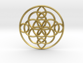 Round Pendant in Natural Brass