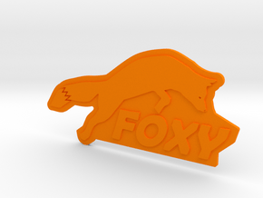 FOXY Badge 1.0 in Orange Processed Versatile Plastic