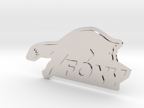 FOXY Badge 1.0 in Rhodium Plated Brass