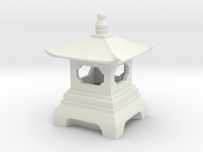 Japanese Pagoda Lantern Figure in White Natural Versatile Plastic