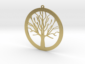 Tree Pendant in Natural Brass