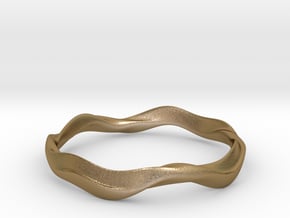 Ima Wave Bangle - Bracelet in Polished Gold Steel: Extra Small