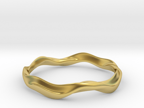 Ima Wave Bangle - Bracelet in Polished Brass: Extra Small