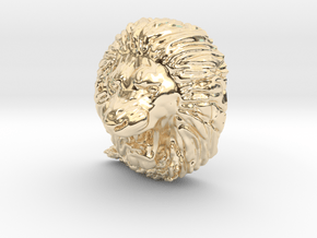 Angry Lion Pendant in 14K Yellow Gold