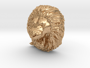 Angry Lion Pendant in Natural Bronze