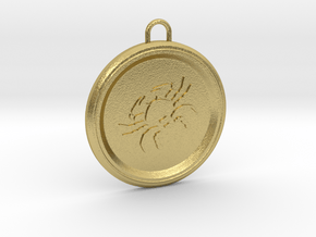 cancer-pendant in Natural Brass