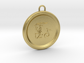 capricorn-pendant in Natural Brass