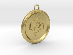 pisces-pendant in Natural Brass