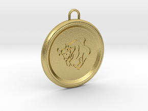 taurus-pendant in Natural Brass