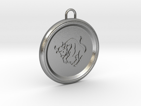 taurus-pendant in Natural Silver