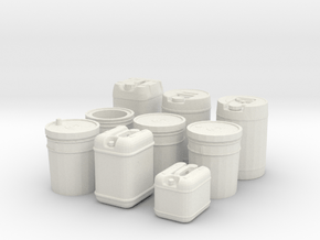 1/24 Liquid Container Set in White Natural Versatile Plastic