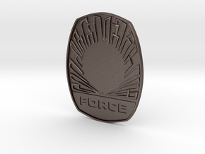 FORCE badge (Wallet) in Polished Bronzed-Silver Steel