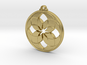 Lotus Pendant V in Natural Brass