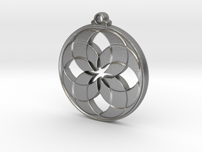 Lotus Pendant V in Natural Silver