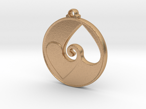 Heart Swirl Pendant in Natural Bronze