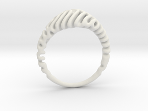 Ring  Reaction Diffusion  Size 54 in White Natural Versatile Plastic