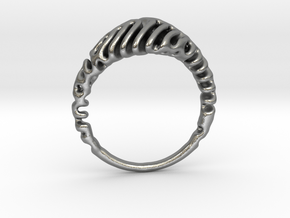 Ring  Reaction Diffusion  Size 54 in Natural Silver