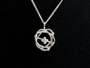 Atomic Model Pendant - Science Jewelry in Polished Silver