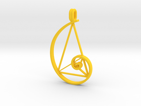 Golden Geometry Pendant  in Yellow Processed Versatile Plastic