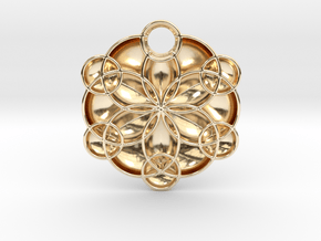Geoflower Pendant in 14k Gold Plated Brass