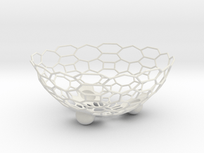 Fruit Bowl in White Natural Versatile Plastic