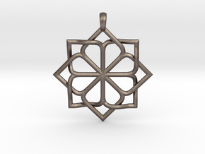 8p Star Pendant in Polished Bronzed-Silver Steel