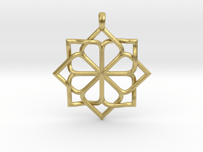 8p Star Pendant in Natural Brass