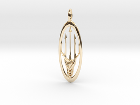 Trident Pendant in 14k Gold Plated Brass